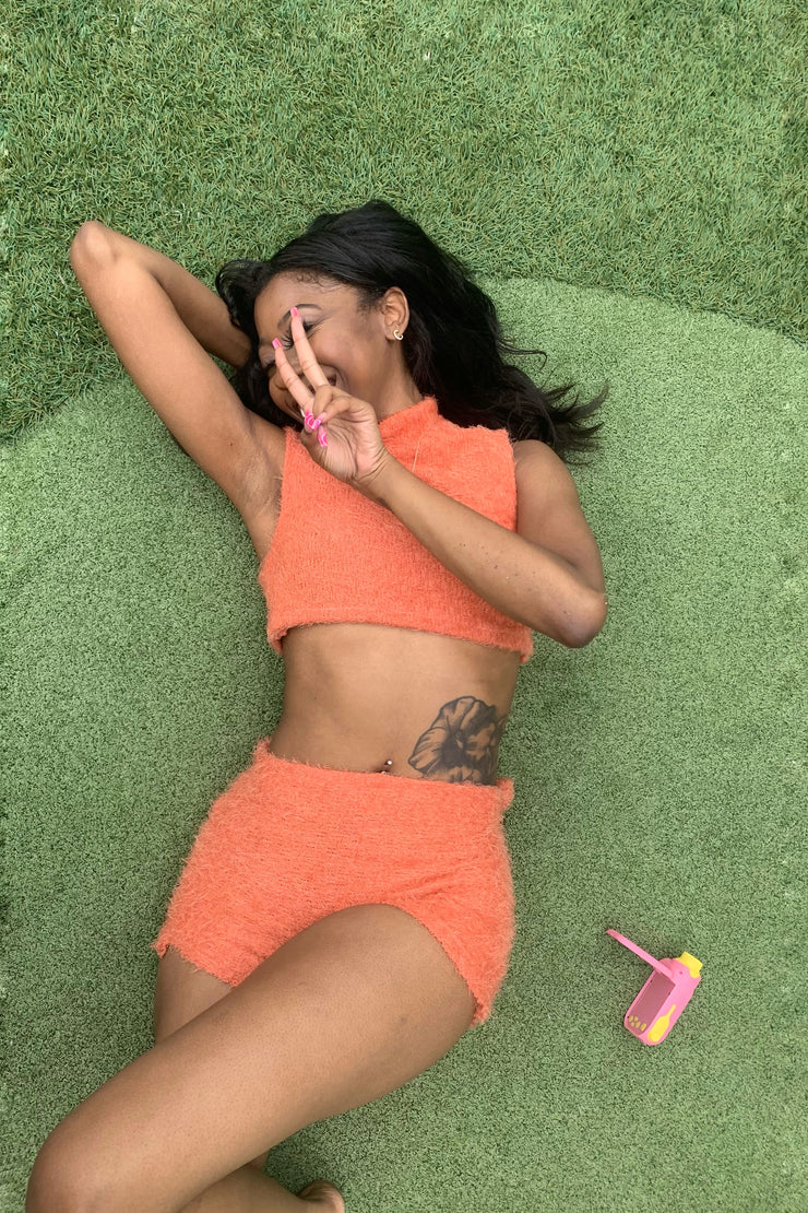 SHIÉC. Furry cropped top